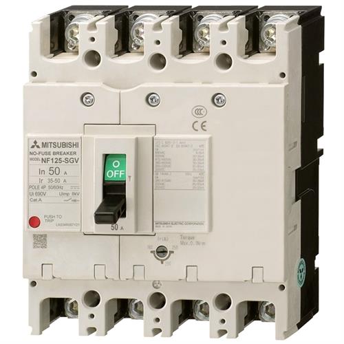 MCCB MITSUBISHI 4P 35-50A 36kA chỉnh dòng 0.7-1.0In ( NF125-SGV )